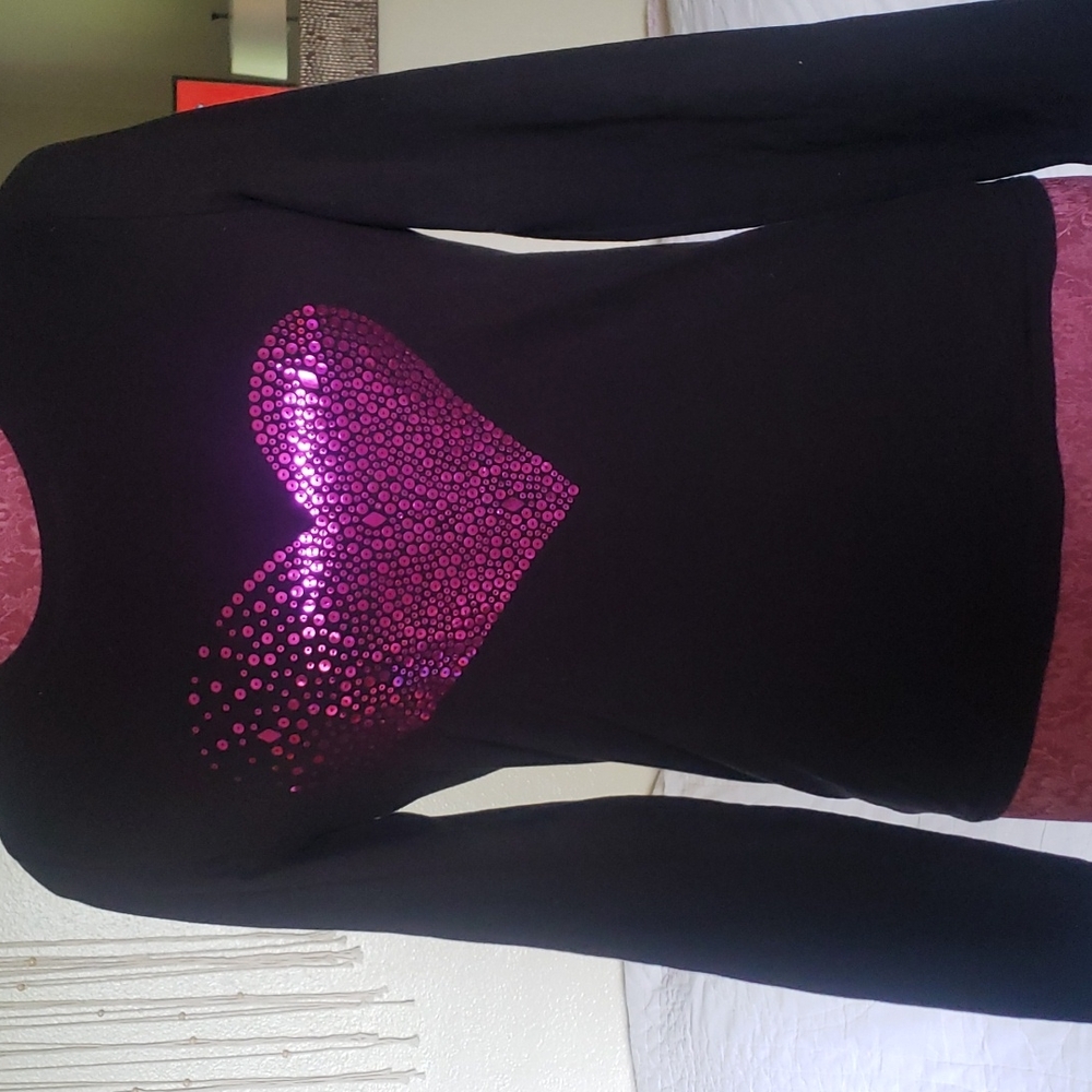 Long Sleeve black and pink Faded Glory sz 14-16 Xl